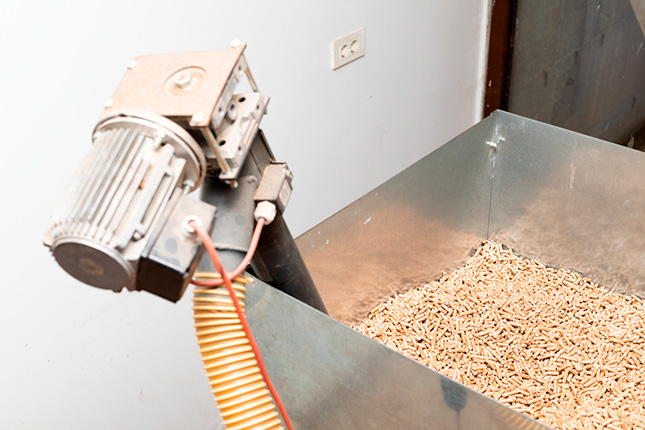 Chaudière à pellets : système d'aspiration pour l'alimentation